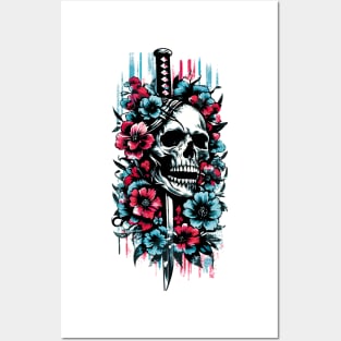 Sworded Blossom Skull Posters and Art